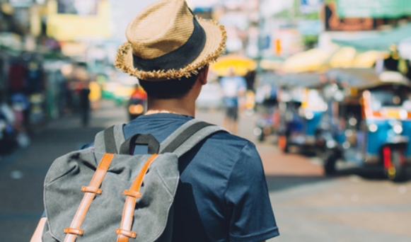 A traveller going abroad after vaccination